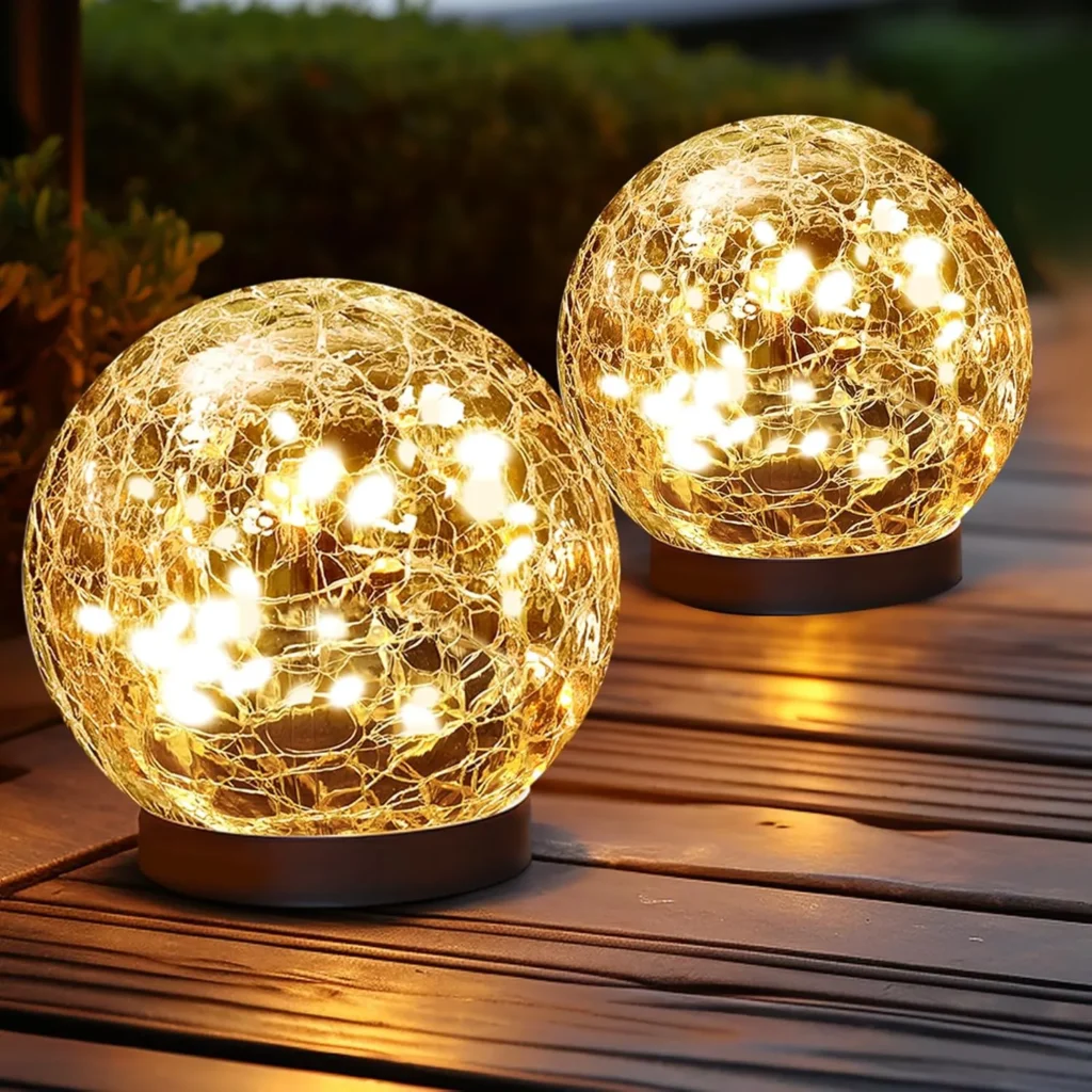 JKIMK Solar Globe Lights Outdoor